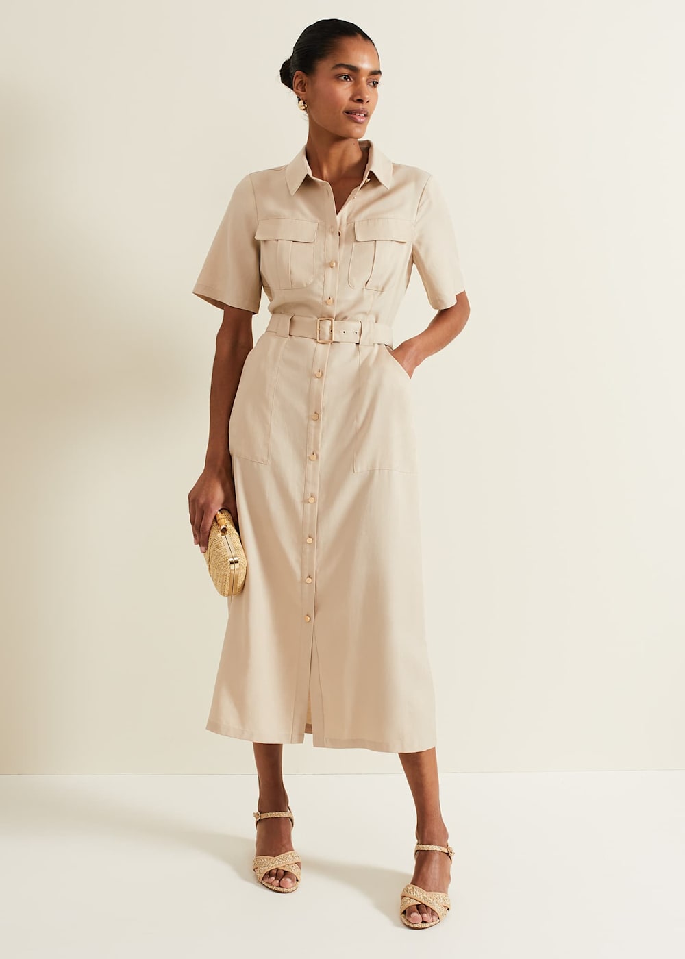 Willow belted floral print midi dress cheap
