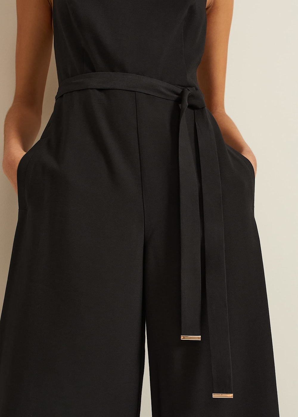 Black culotte jumpsuit uk shop