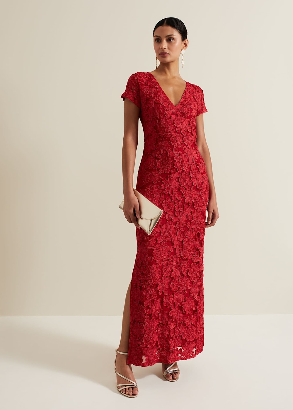 Phase Eight Janice Red Tapework Maxi Phase Eight Janice Red Tapework Maxi