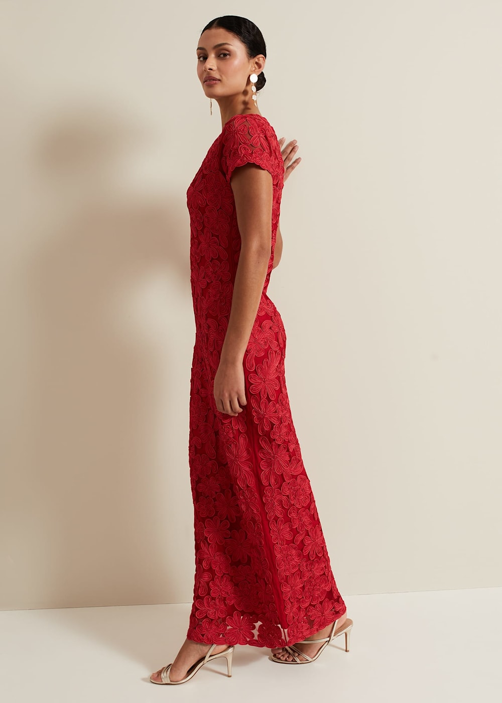 Phase Eight Janice Red Tapework Maxi Phase Eight Janice Red Tapework Maxi