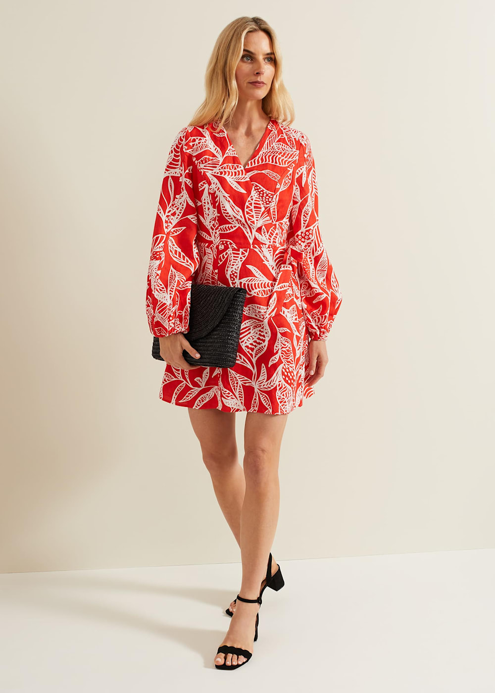 Phase Eight Charlotte Red Wrap Mini Dress Red Size 16