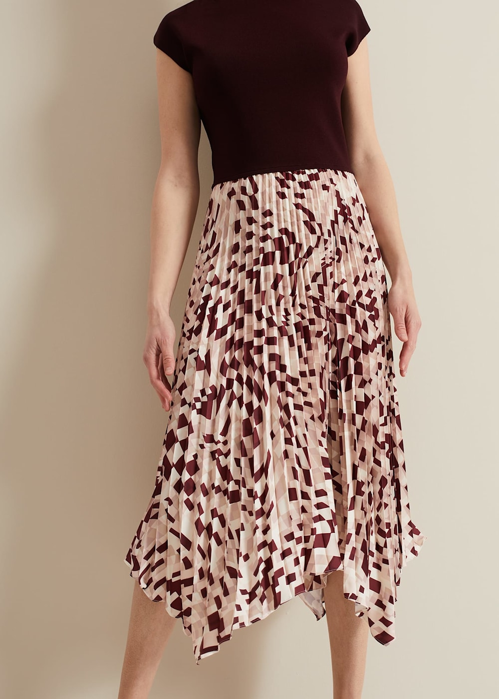 Phase Eight Maya Woven Hem Geo Dress Multi Coloured Size 16