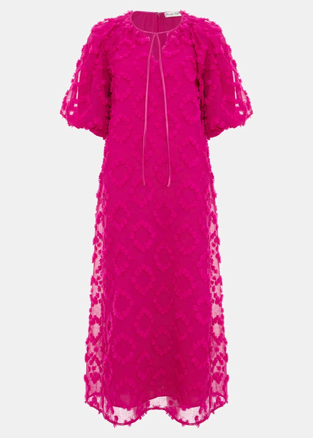 Bella Pink Textured Midi Dresss Phase Eight UK