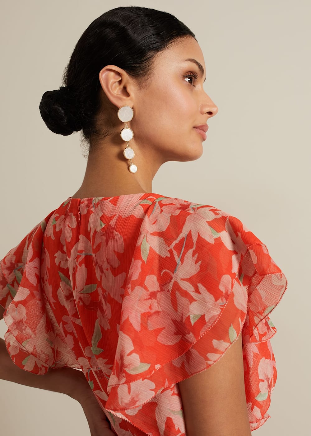 Gaby Floral Print Ruffle Maxi Dress Phase Eight UK