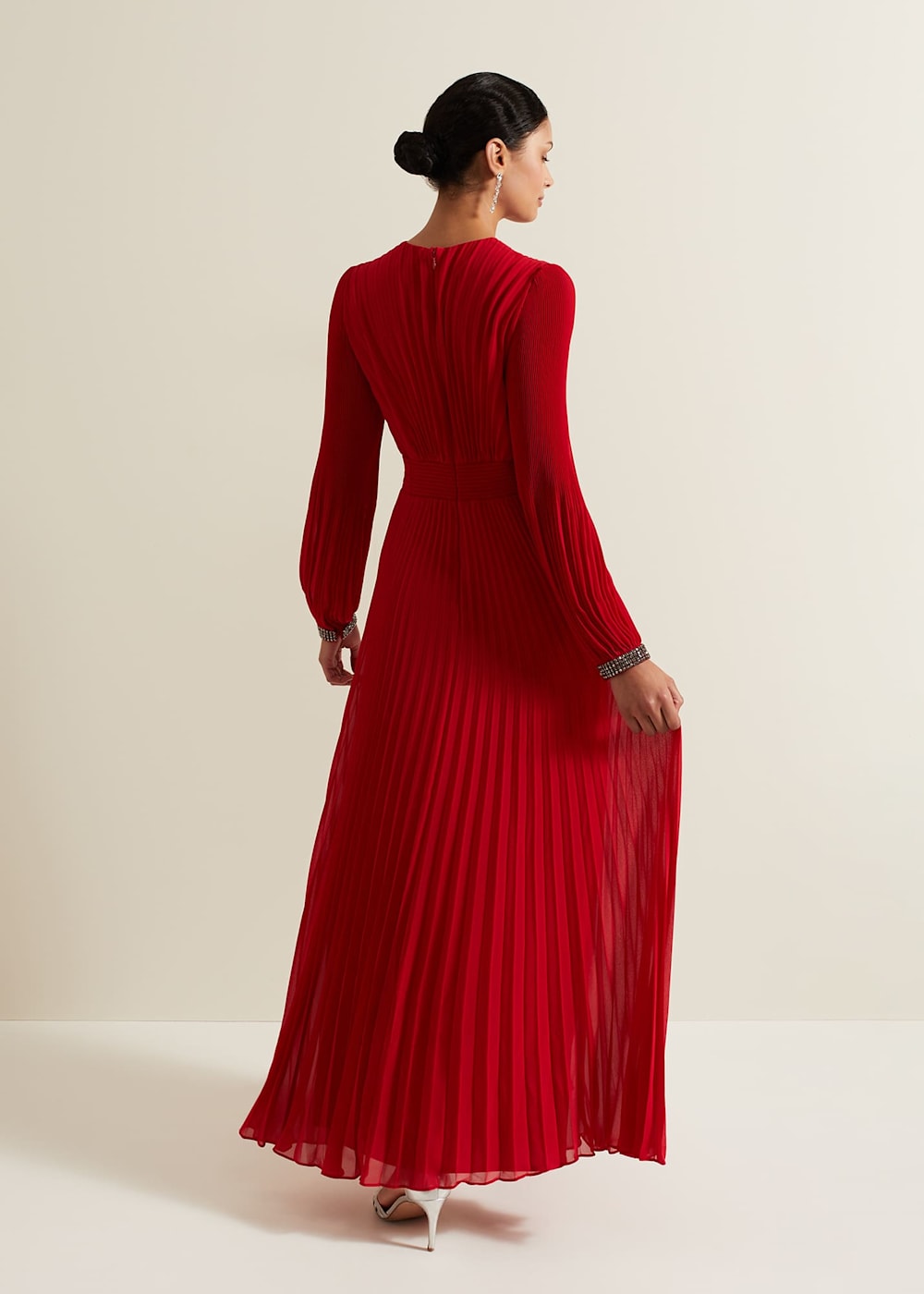 Vila Red Pleated Maxi Dress Phase Eight UK