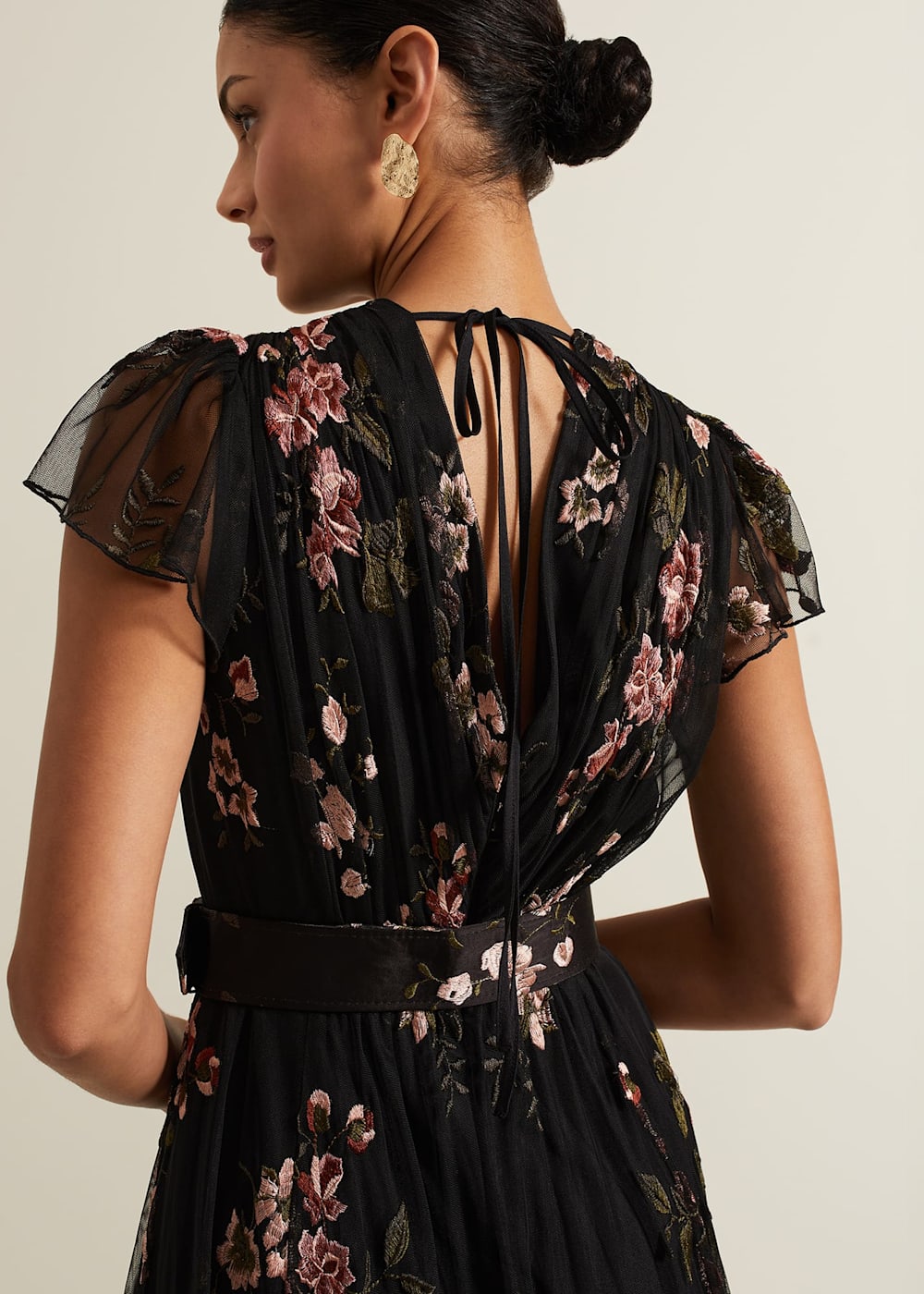 Mesh embroidered maxi dress top