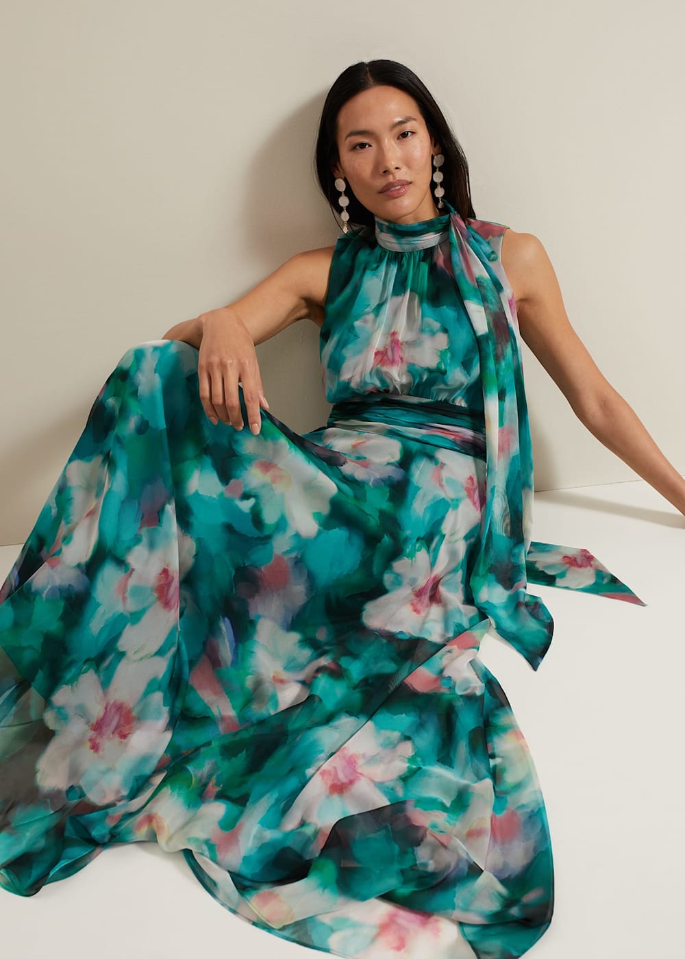 Lucinda Chiffon Print Maxi Dress Phase Eight UK
