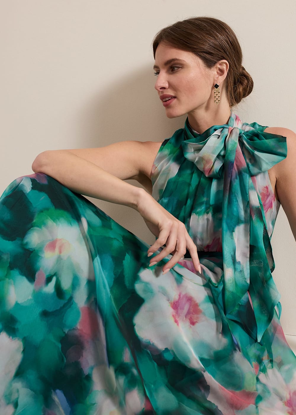 Petite Lucinda Chiffon Print Maxi Dress | Phase Eight UK |