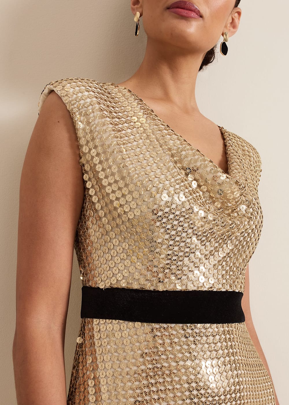 Phase eight gold dress clearance