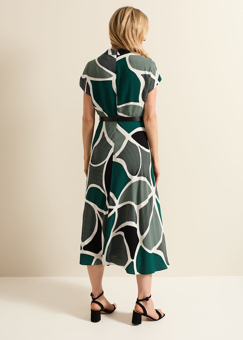 Zaynab Green Swirl Cowl Neck Midi Dress | Phase Eight UK |