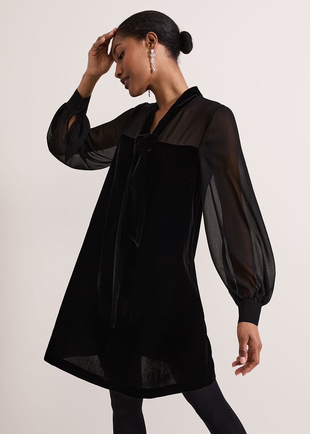 Seraphine Black Velvet Tunic Dress Phase Eight UK