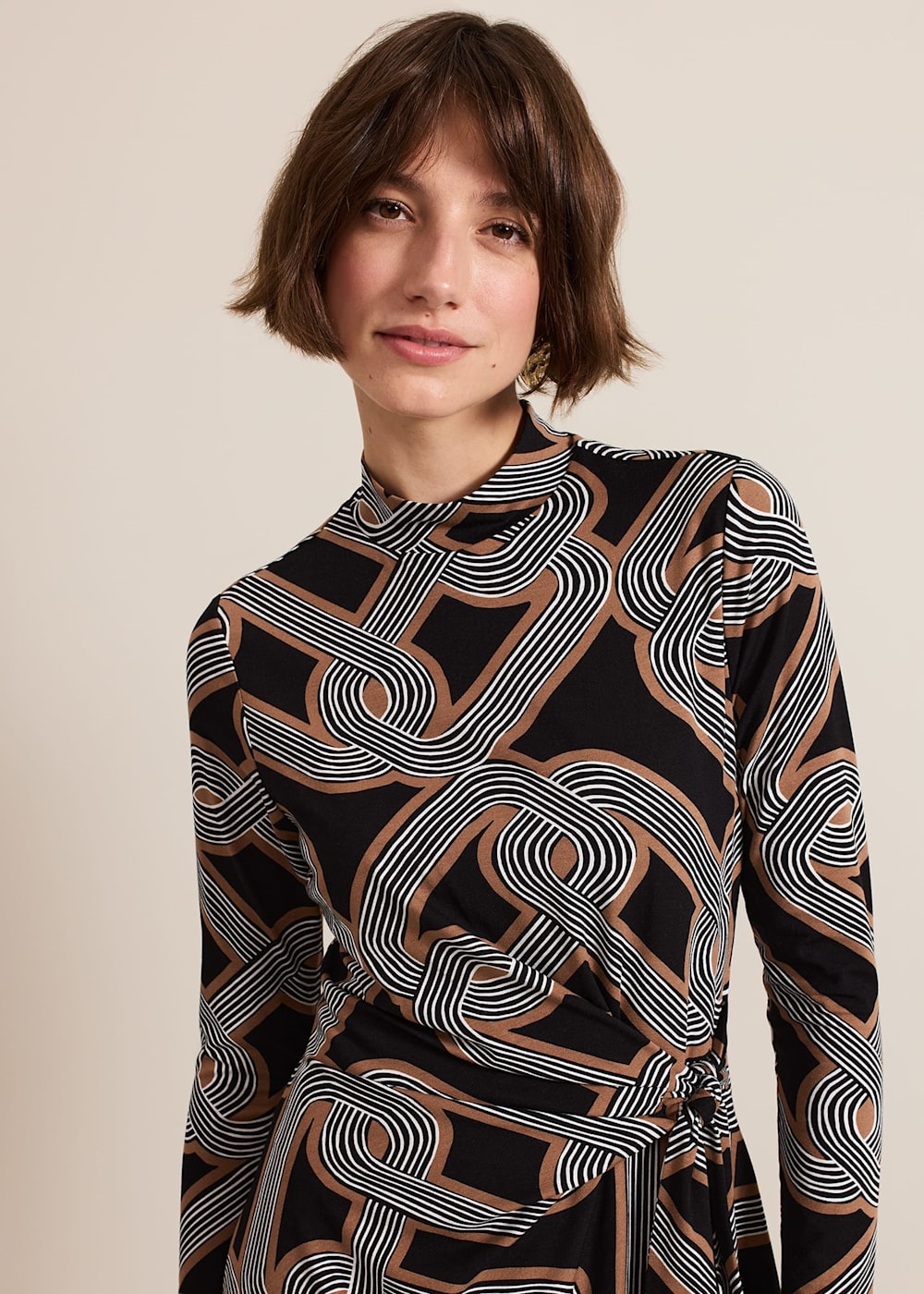 Margot Black Jersey Fitted Midi Dress Phase Eight UK