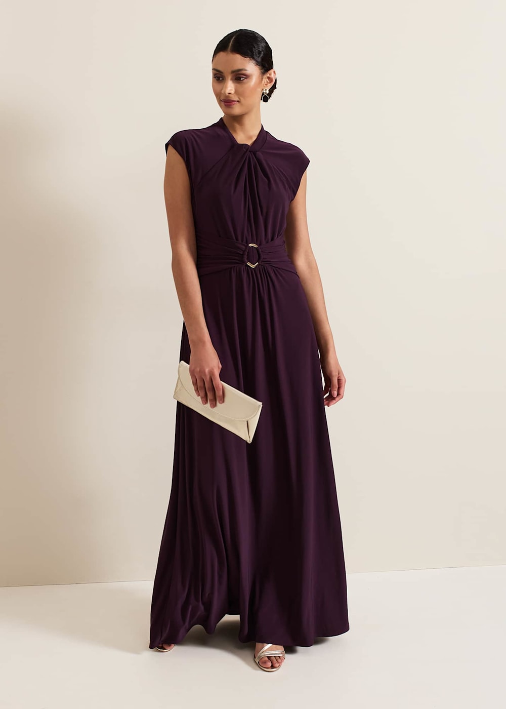 Tolly Burgundy Jersey Maxi Dress Phase Eight ROW
