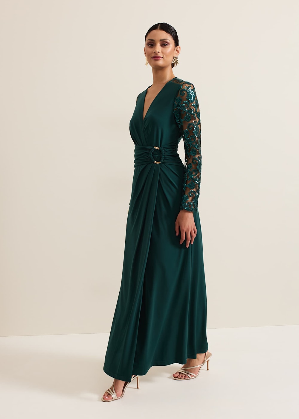 Dark green maxi dress uk store
