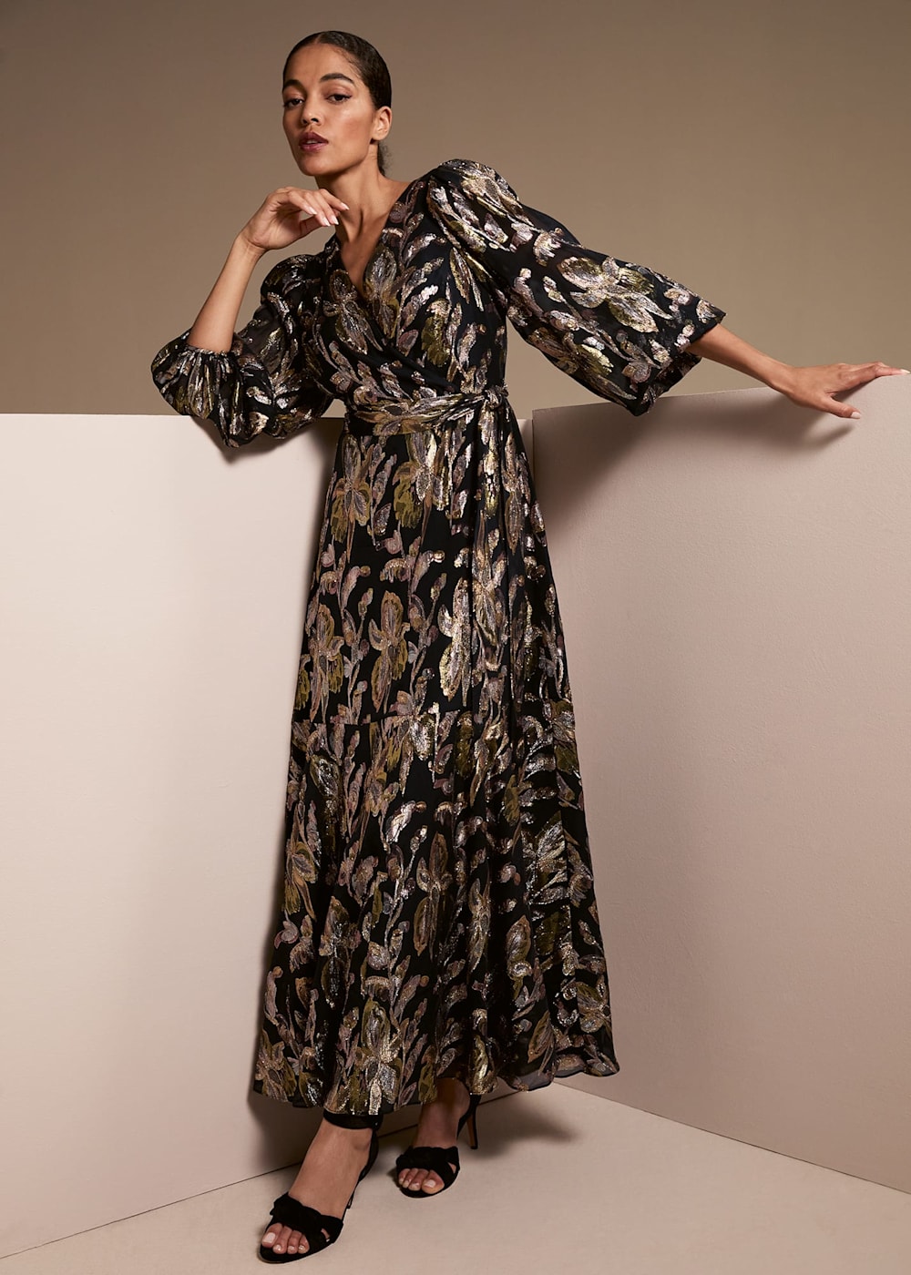 Ellio Silk Shimmer Maxi Dress Phase Eight ROW