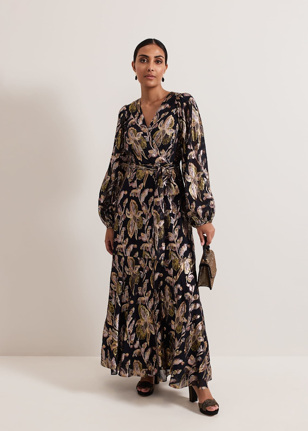 Petite Ellio Silk Shimmer Maxi Dress Phase Eight ROW