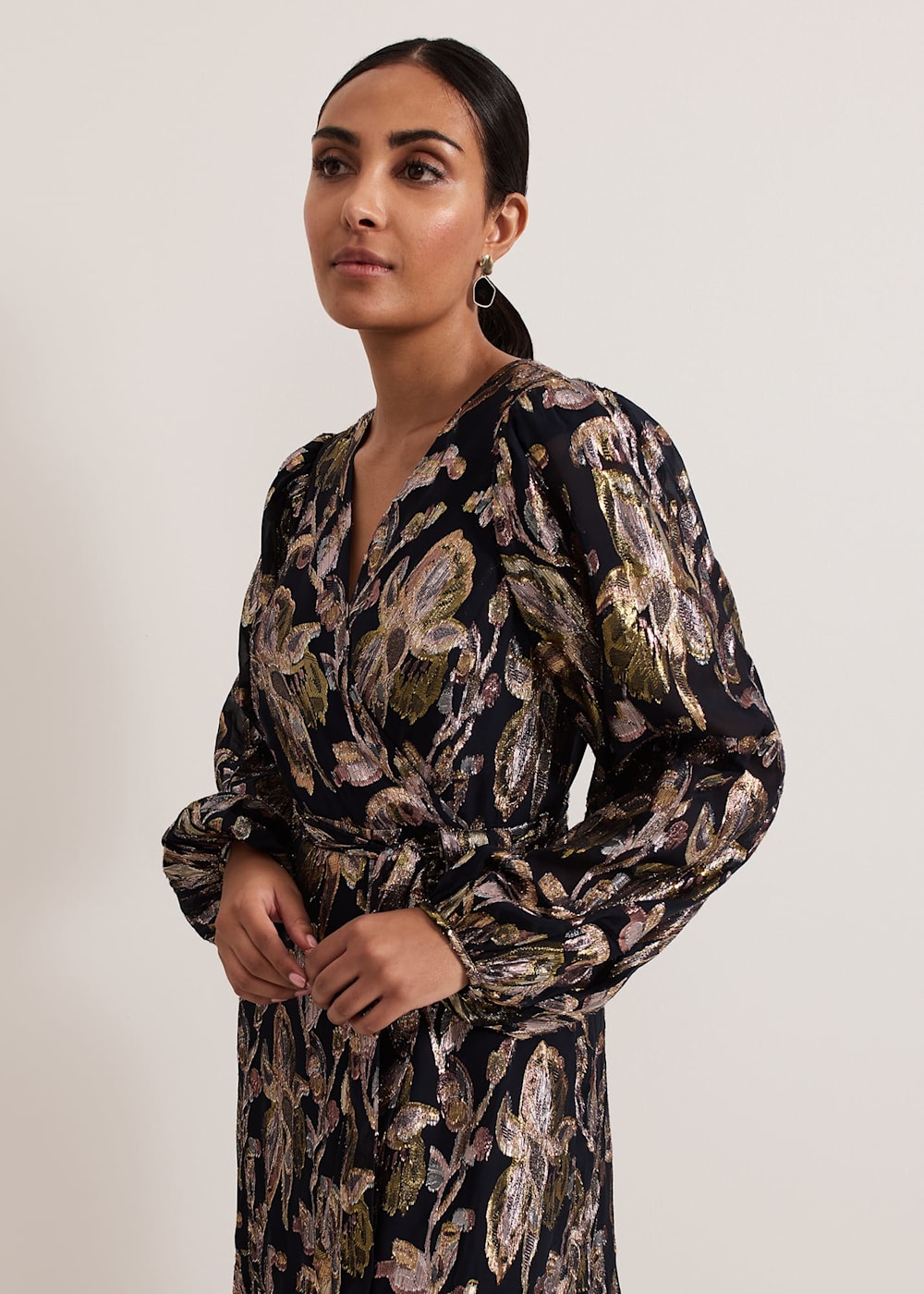 Petite Ellio Silk Shimmer Maxi Dress Phase Eight UK