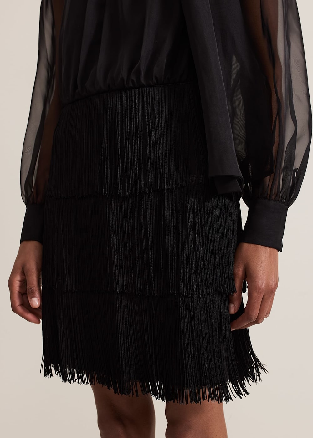 Fringe black skirt dress shop