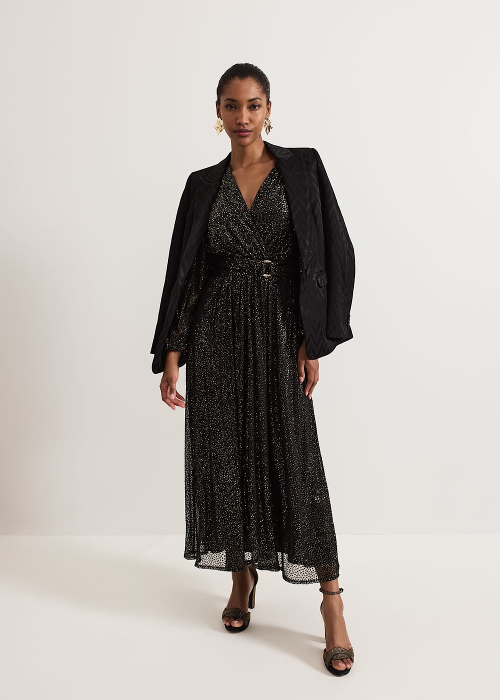Emre Shimmer Burnout Midi Dress Phase Eight UK