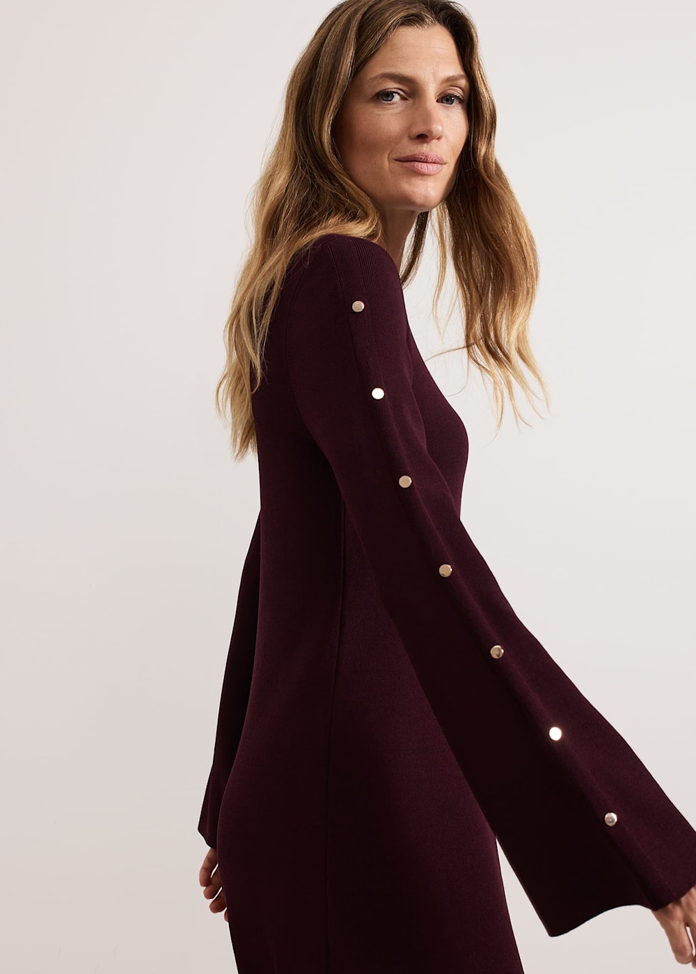 Romy Studd Sleeve Knit Shift Dress Phase Eight UK