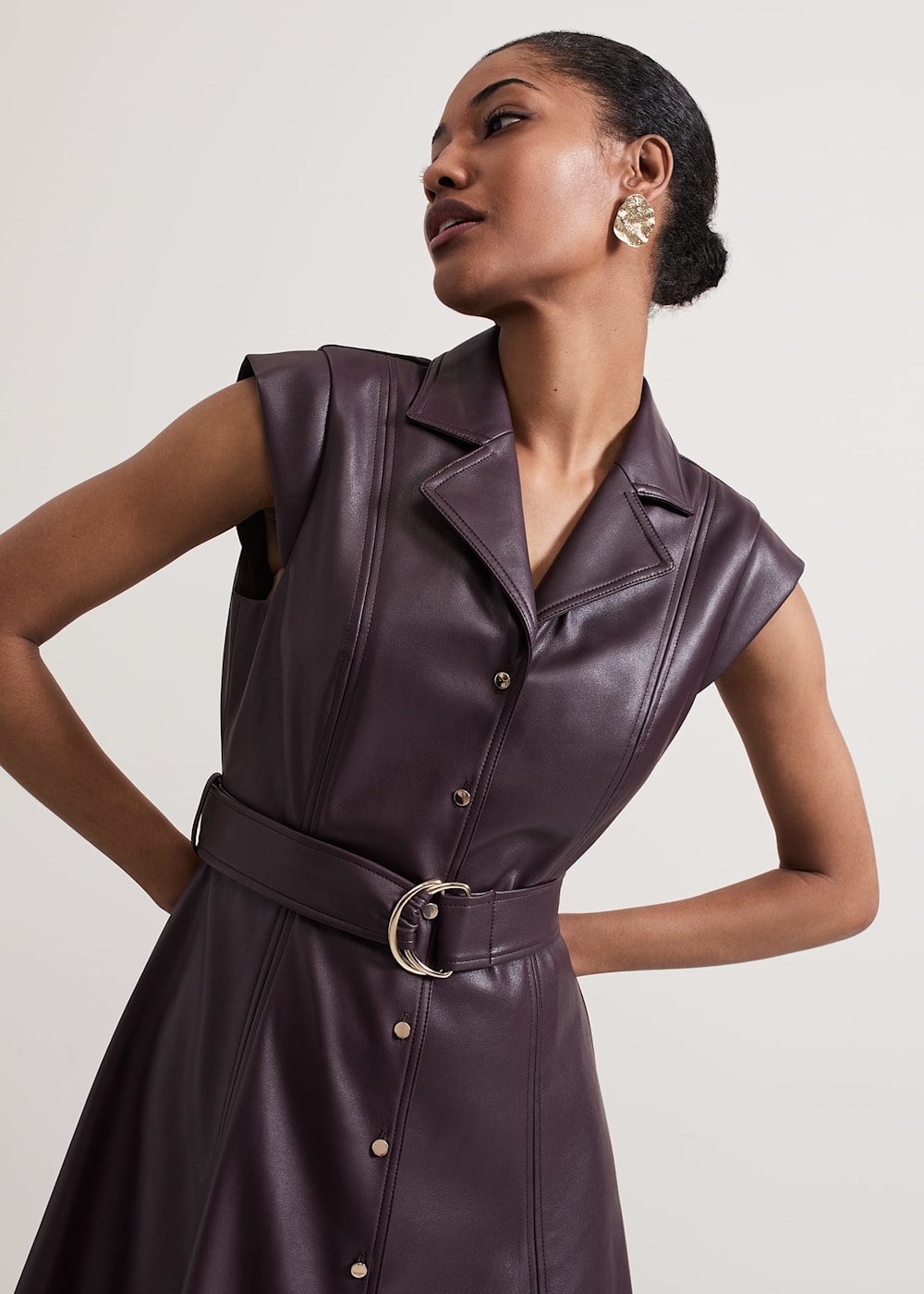 Leather dress uk outlet