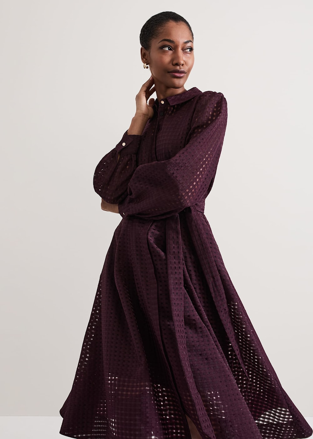 Phase Eight Natalie Purple Shirt Dress Phase Eight Natalie Purple Shirt Dress