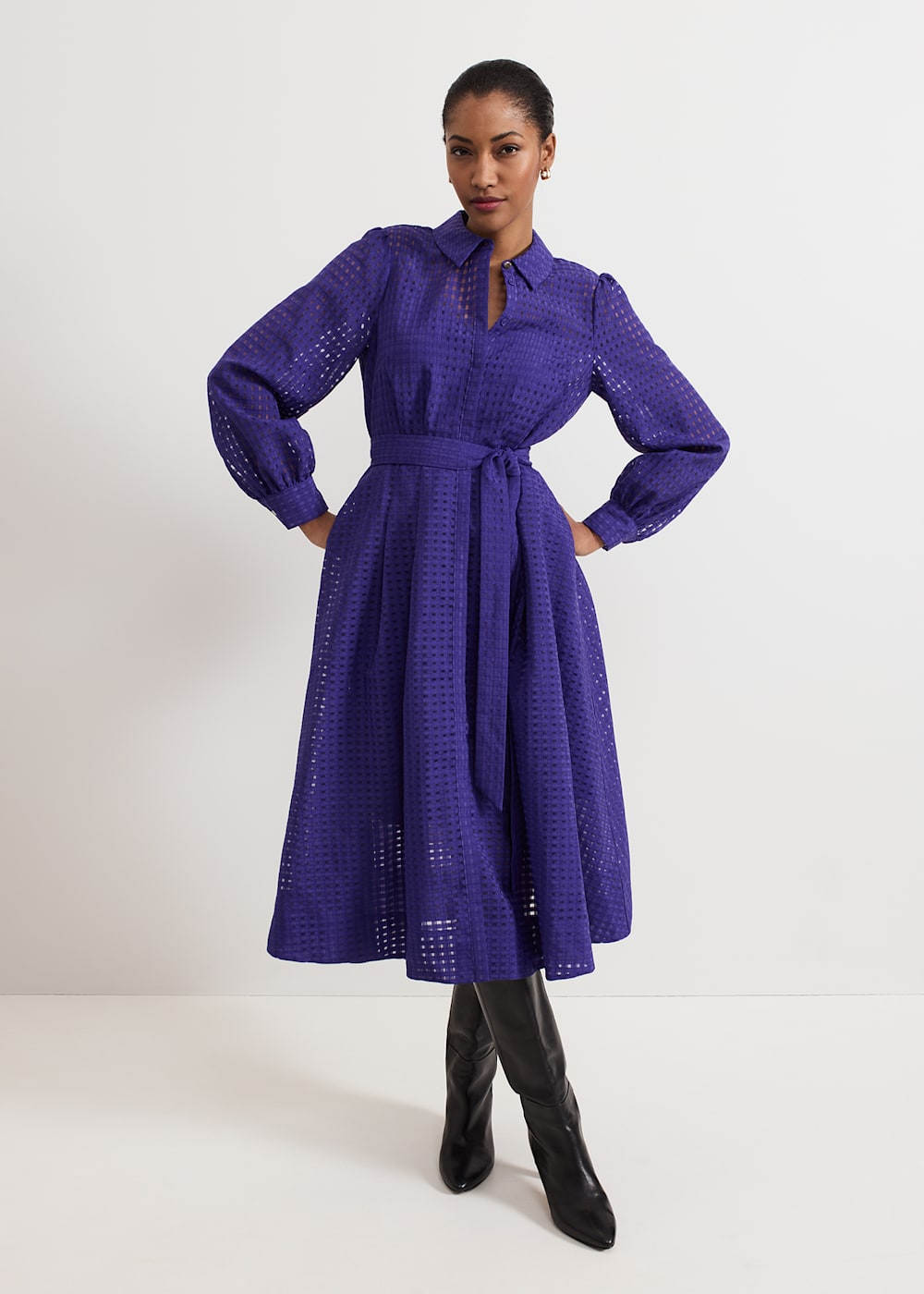 Phase Eight Natalie Purple Shirt Dress Phase Eight Natalie Purple Shirt Dress