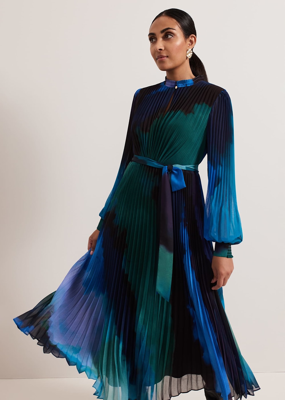 Petite Sophie Pleat Midi Dress Phase Eight UK