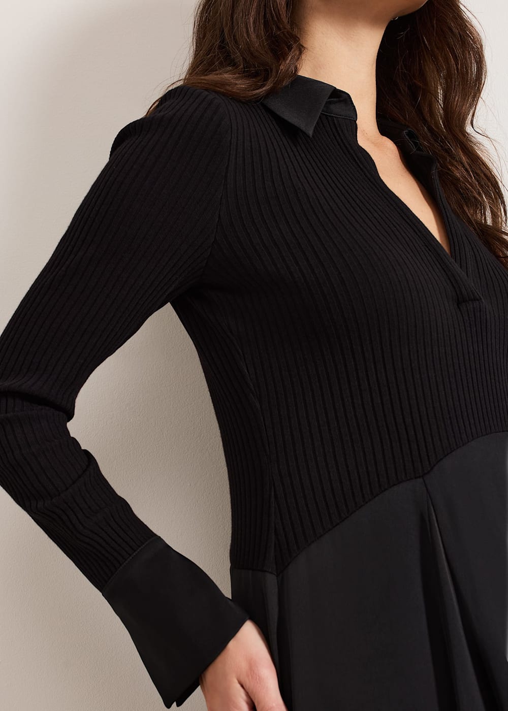 Valeria Black Satin Woven Dress Phase Eight UK