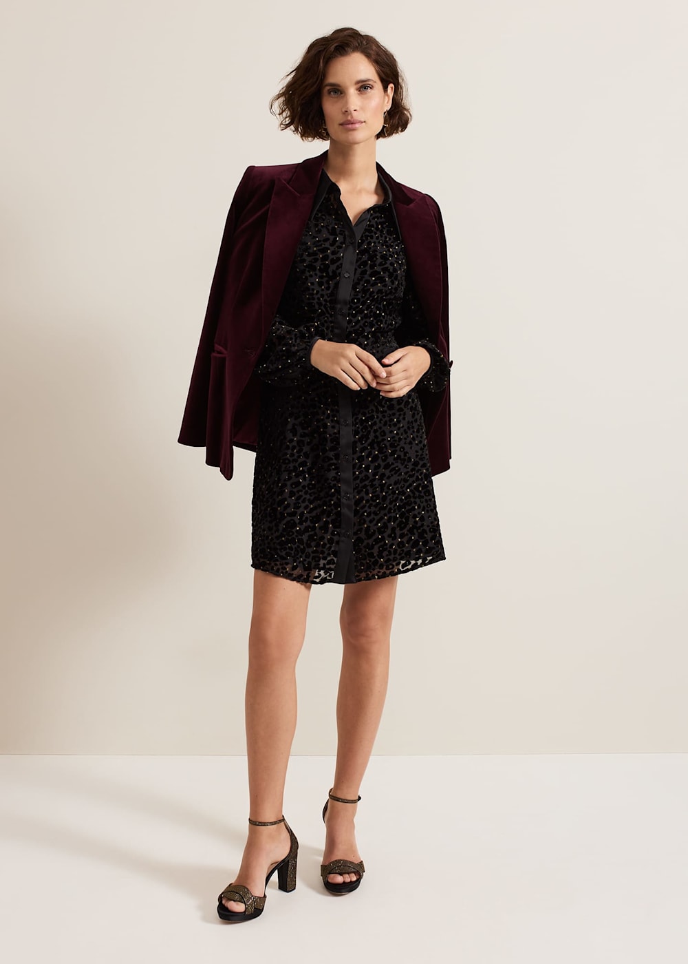 Shimmer shirt dress outlet