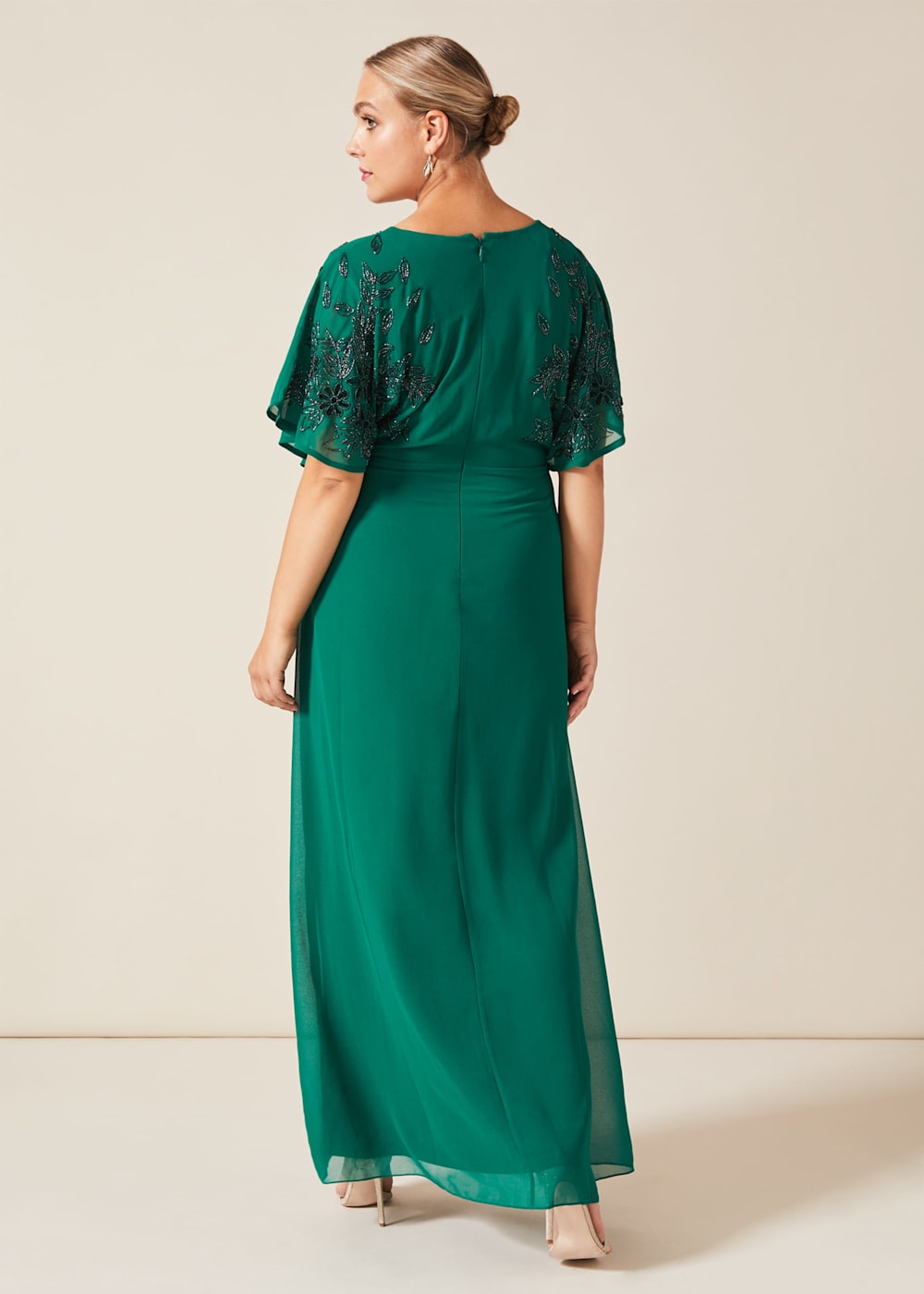 Phase Eight Tabitha Beaded Maxi Dress Emerald Size 10