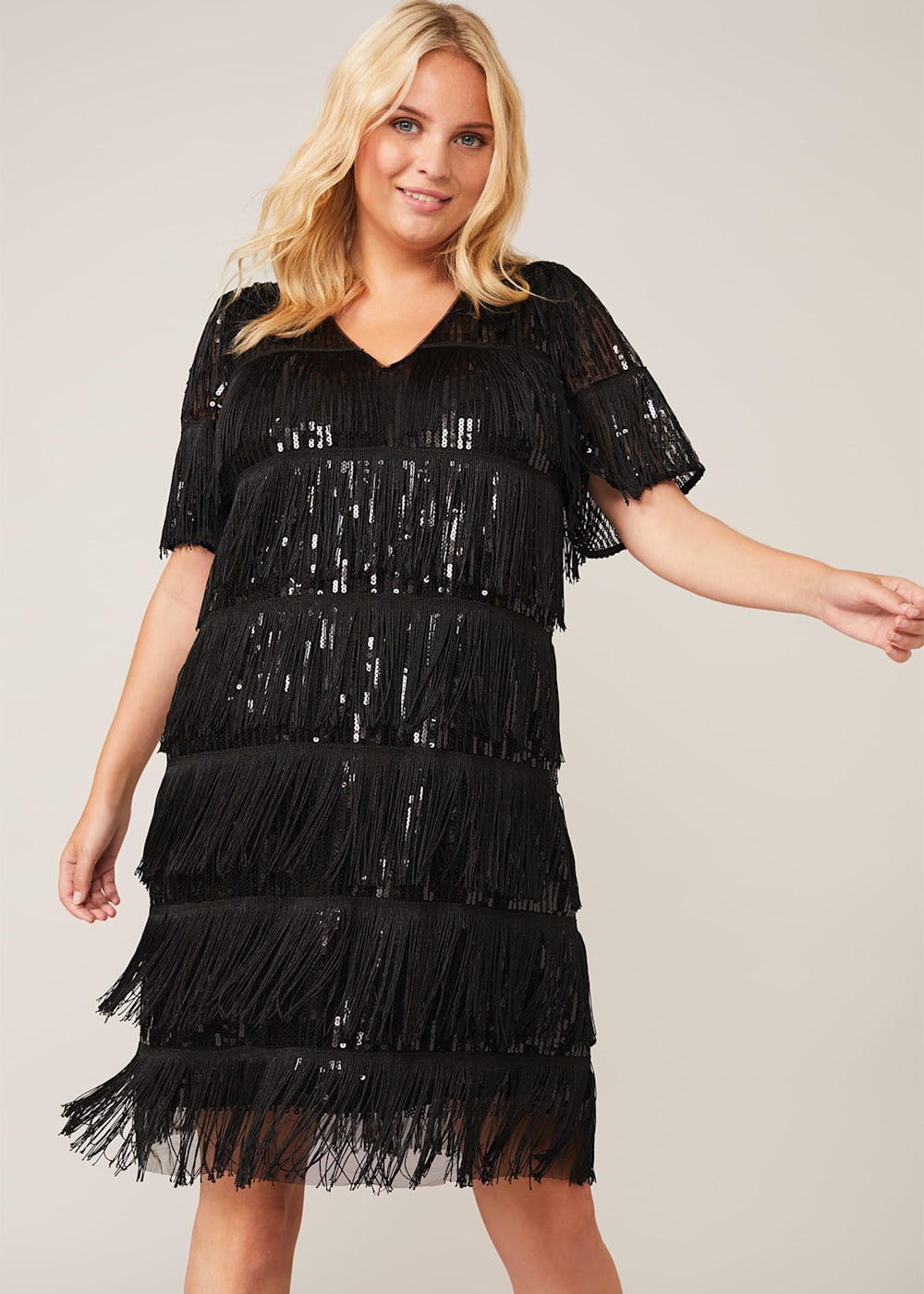 Farina Sequin Fringe Dress Phase Eight UK