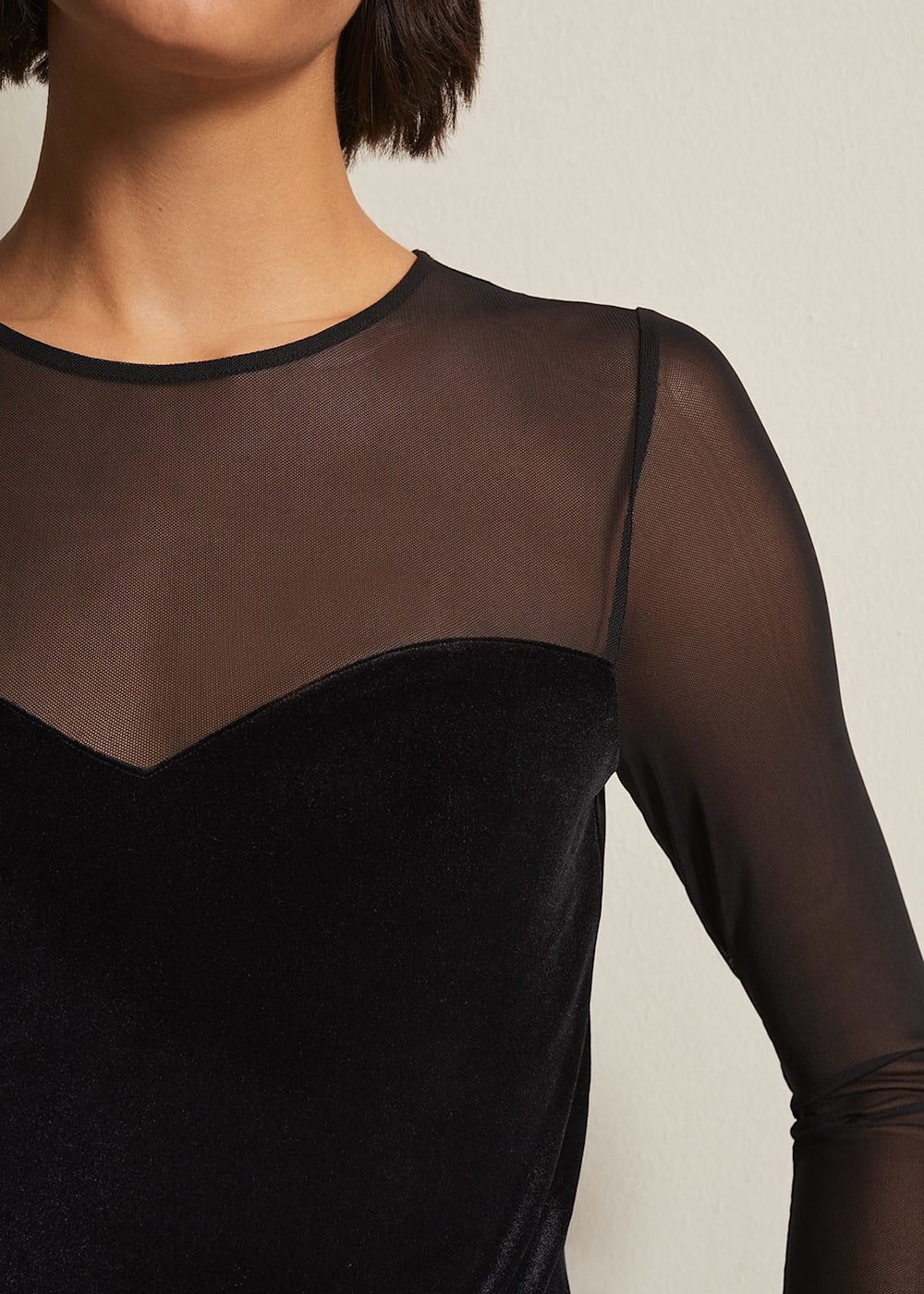 Elouise Velvet Mesh Top Phase Eight UK