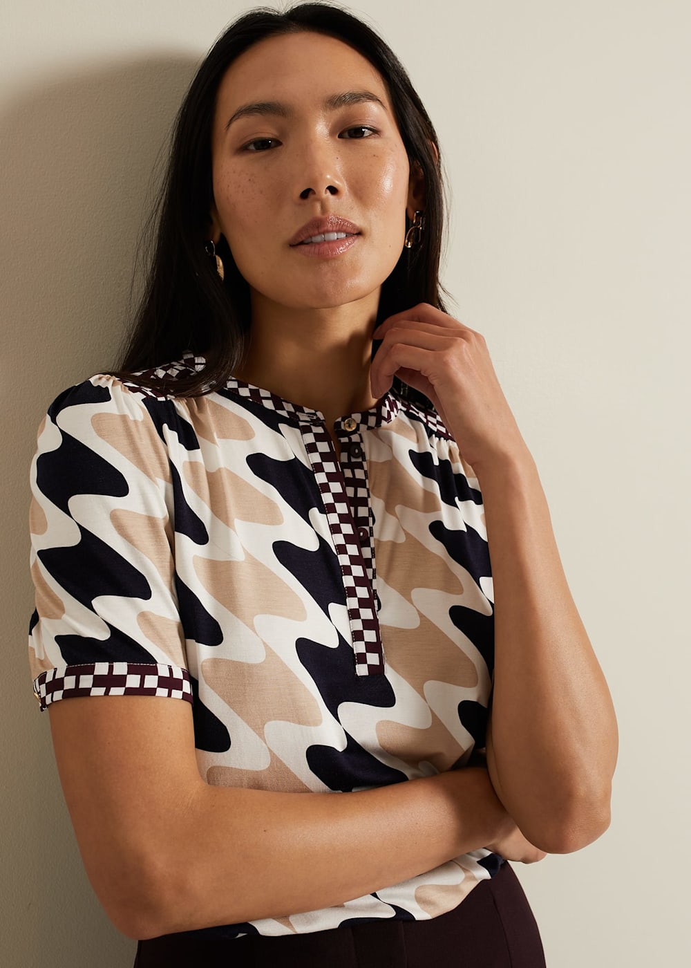 Suki Printed Jersey Top Phase Eight UK