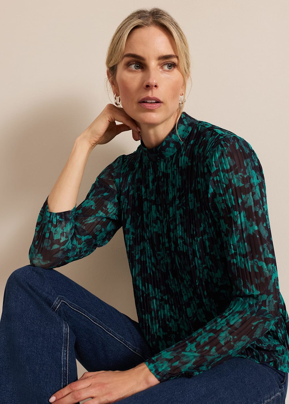 Dina Printed Mesh Top Phase Eight UK