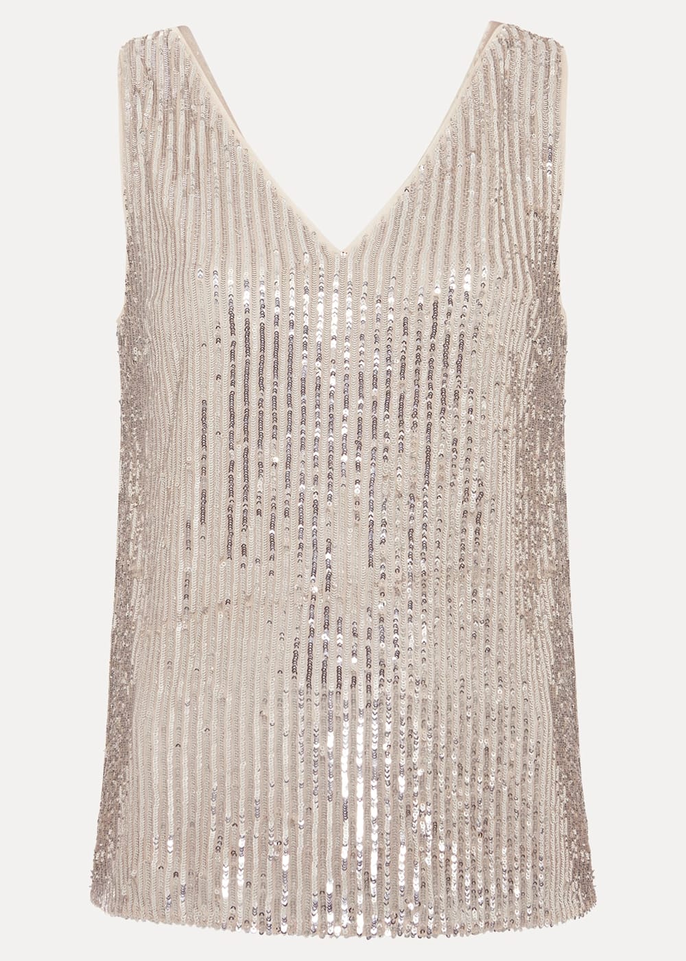 White sequin vest top on sale