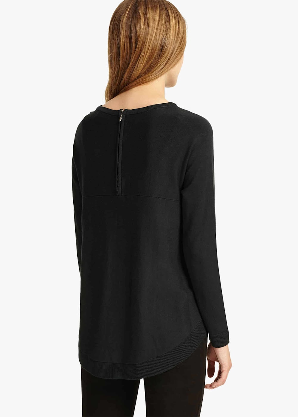 Zipper back sweater top