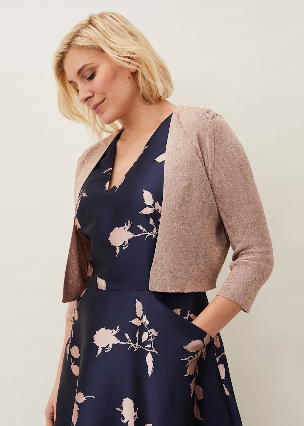 Salma shimmer knitted jacket sales