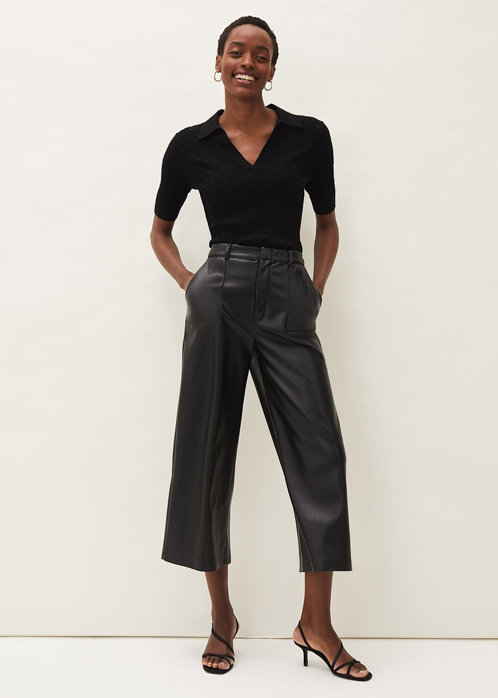 Sue Ribbed Polo Neck Top Phase Eight UK