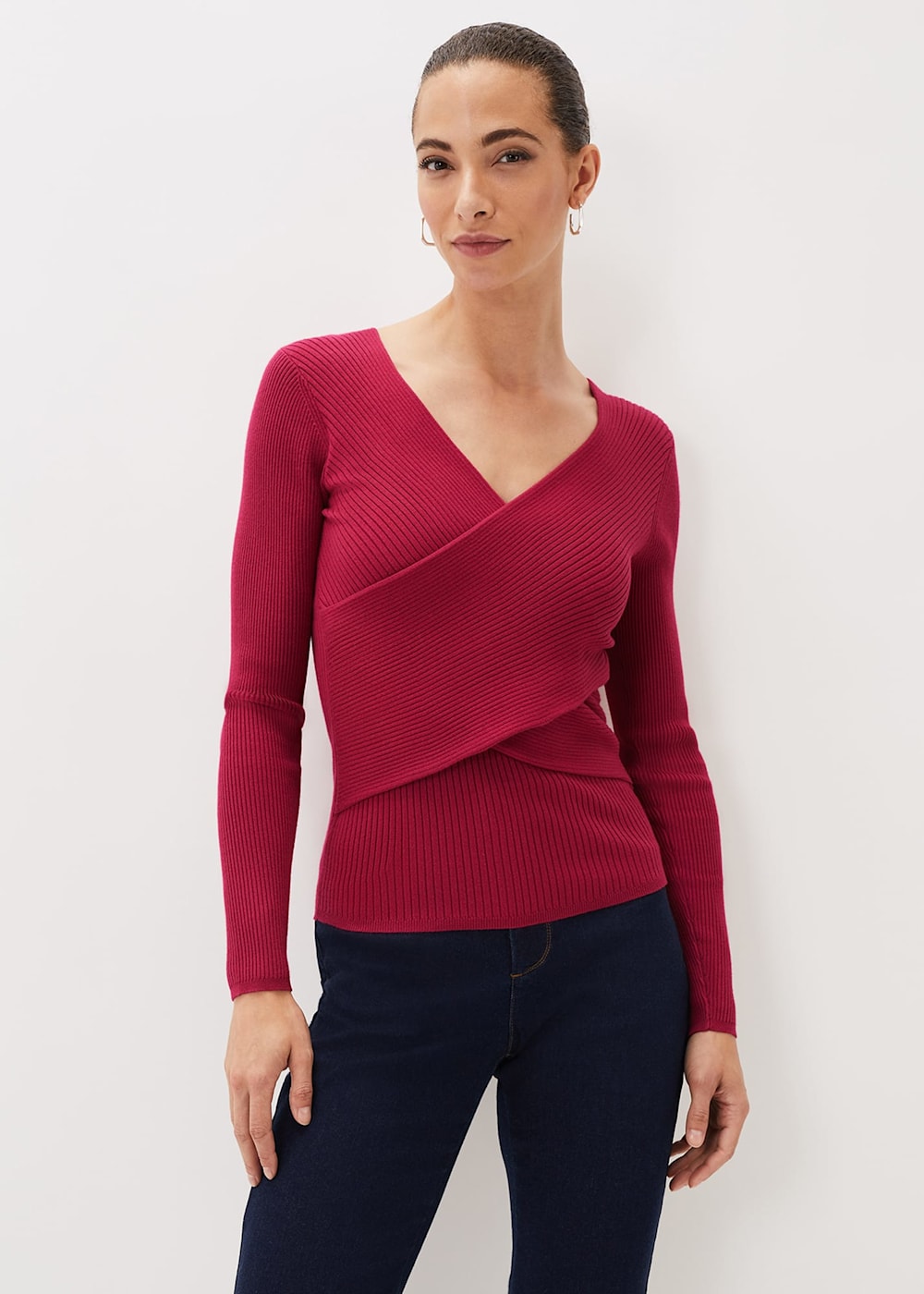 Wrap knit jumper best sale