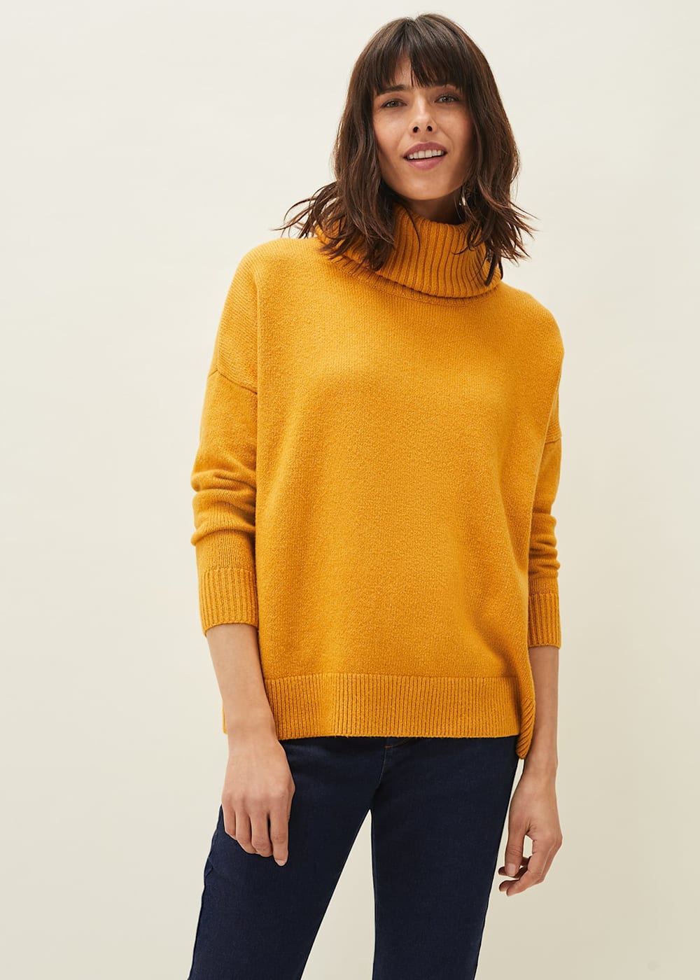Mustard roll neck jumper clearance