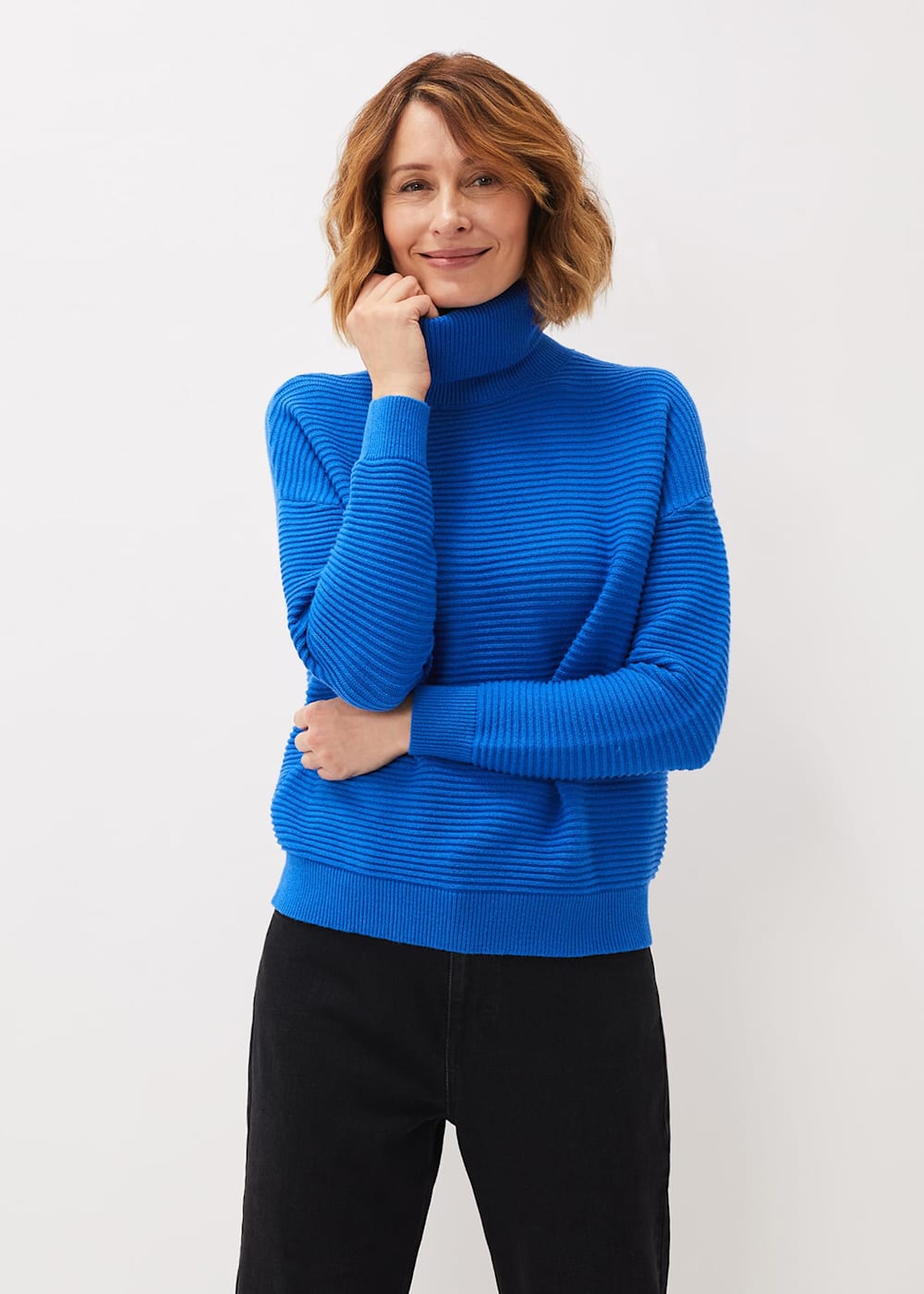 Ribbed roll neck jumper store