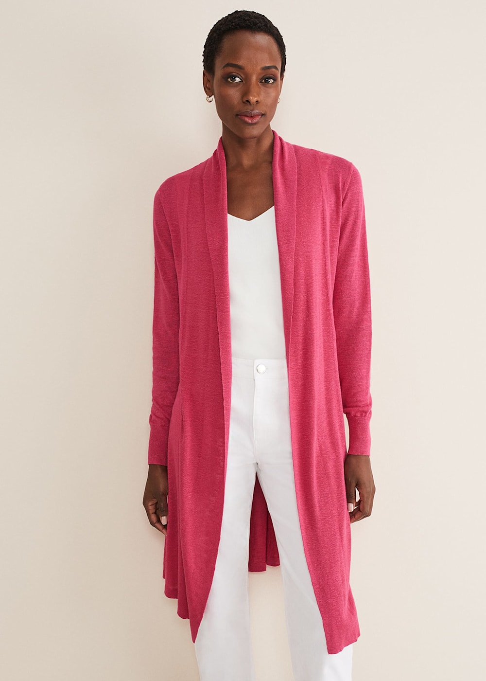 Longline wool cardigan on sale