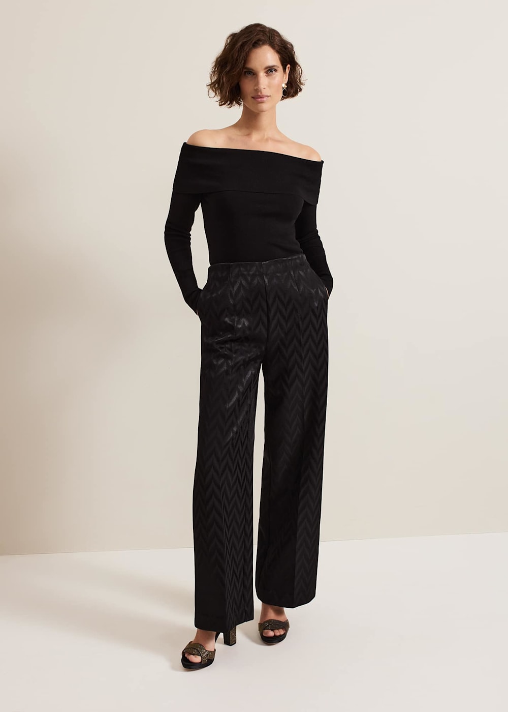Black bardot evening top hot sale
