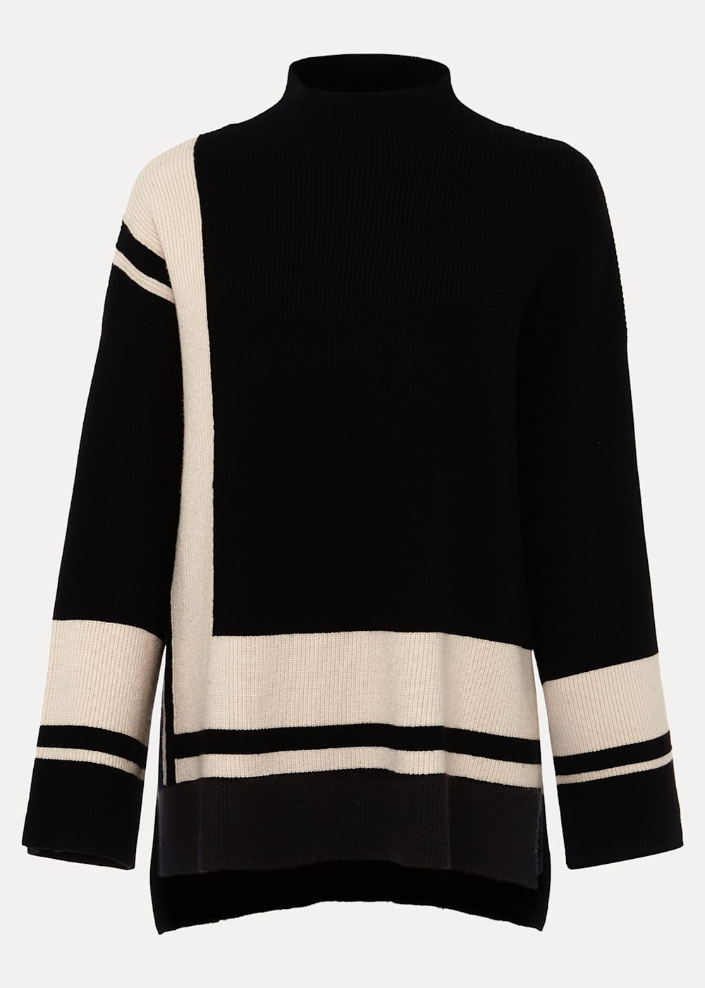Black & White Abstract Striped Chunky Knitted Jumper | Phase Eight | Phase  Eight UK |