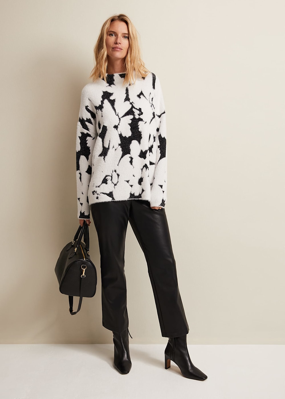 Paigey Floral Jacquard Fluffy Jumper | Phase Eight UK |