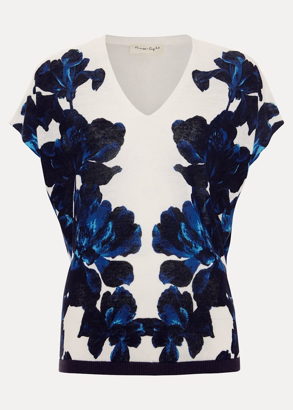 Mia Floral Print Linen Knit Top
