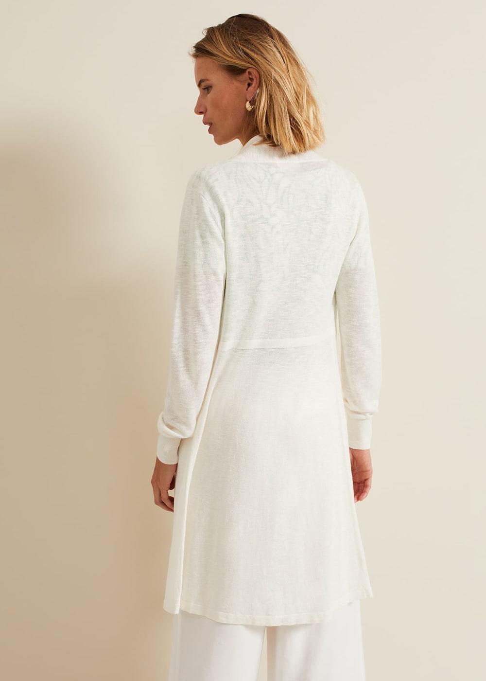 White long line cardigan on sale