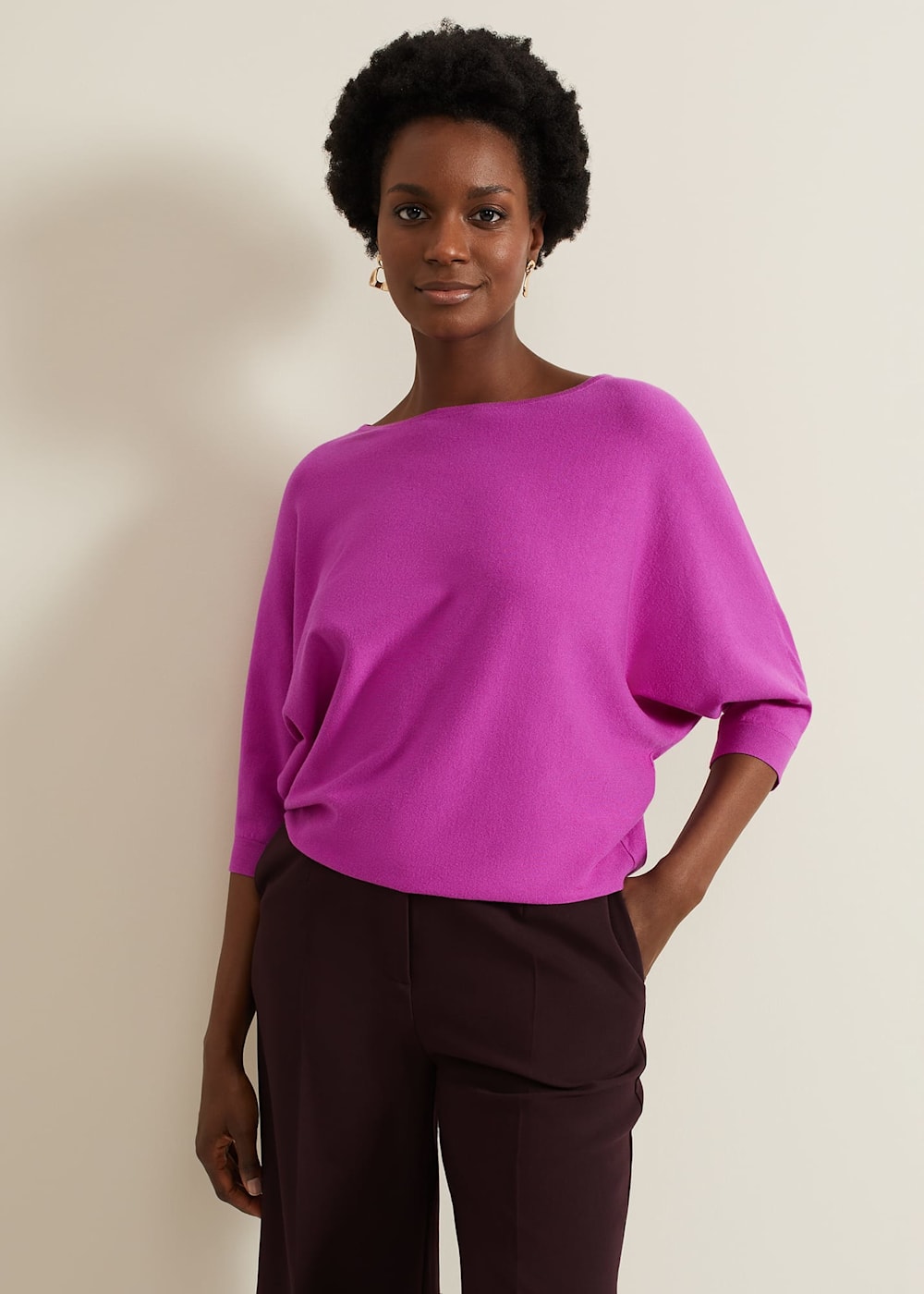 Women s Bright Purple Batwing Knit Jumper Phase Eight UK