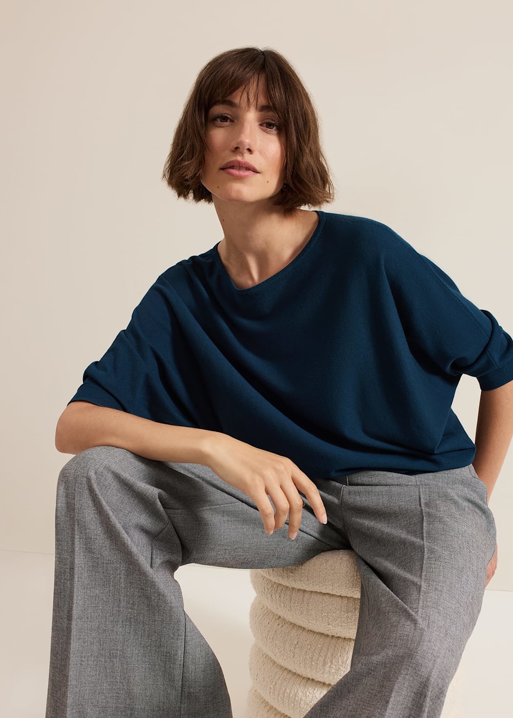 Women s Petrol Blue Knitted Jumper Phase Eight UK